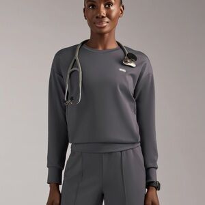 Figs Women's Charcoal Gray Crewneck Sweatshirt